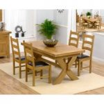 Bordeaux 200cm Solid Oak Extending Dining Table with Vermont Chairs
