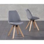 Oscar Dark Grey Fabric Square Leg Dining Chair