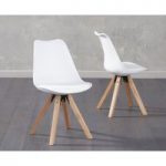 Oscar White Faux Leather Square Leg Dining Chair