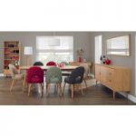 Oslo Oak Extending Dining Table with 6/8 Upholstered Chairs