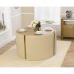 Oslo 120cm Oak Stowaway Dining Table and Cream Chairs