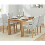 Oxford 120cm Solid Oak Dining Table with Mia Fabric Chairs