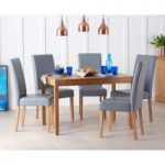 Oxford 120cm Solid Oak Dining Set with Albany Grey Chairs