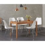 Oxford 120cm Solid Oak Dining Table with Celine Chrome Leg Chairs