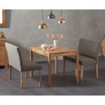 Oxford 120cm Solid Oak Dining Table with Mia Brown Benches with Backs