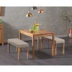 Oxford 120cm Solid Oak Dining Table with Mia Cream Fabric Bench
