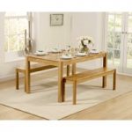 Oxford 150cm Solid Oak Dining Table with Benches