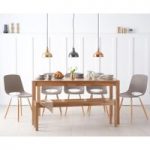 Oxford 150cm Solid Oak Dining Table with Nordic Wooden Leg Chairs and Bench