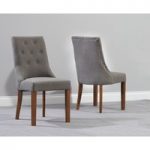 Pacific Grey Fabric Dark Oak Leg Dining Chairs