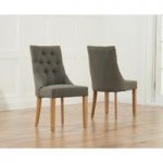 Pacific Grey Fabric Oak Leg Dining Chairs