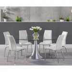 Paloma 180cm Oval Glass Dining Table with Cavello Chairs