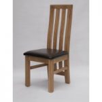 Paris Bycast Leather Solid Oak Dining Chairs