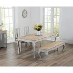 Parisian 175cm Grey Shabby Chic Dining Table with Chairs and Benches