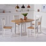 Amalfi Oak and White Extending Dining Table with Chairs