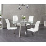 Reece Round Glass Dining Table with Cavello Chairs