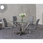 Reno Round Glass Dining Table with Cavello Chairs