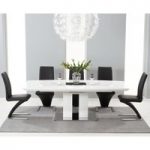 Richmond 180cm White High Gloss Extending Dining Table with Hampstead Z Chairs