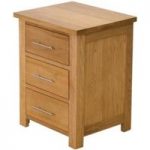 Rohan Oak Three-Drawer Bedside Cabinet