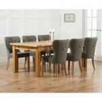 Normandy 220cm Solid Oak Extending Dining Table with Knightsbridge Fabric Chairs