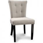 Buckingham Script Low Back Grey Fabric Accent Chairs
