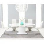 Santana 160cm White High Gloss Extending Pedestal Dining Table with Hampstead Z Chairs