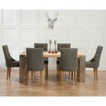 Soho 180cm Oak and Metal Extending Dining Table with Pacific Fabric Chairs
