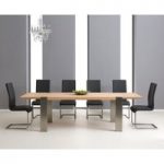 Soho 180cm Oak and Metal Extending Dining Table with Malaga Chairs