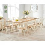 Somerset 180cm Oak and Cream Extending Dining Table with Tolix Industrial Style Oak and Cream Dining Chairs