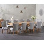Somerset 180cm Oak Extending Dining Table with Camille Fabric Chairs