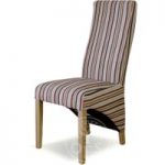 Striped Fabric Kingston Wave Back Dining Chairs