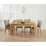 Thames 150cm Oak Dining Table with Safia Fabric Chairs