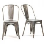 Tolix Industrial Style Gun Metal Dining Chairs