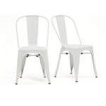 Tolix Industrial Style White Dining Chairs
