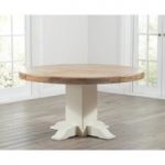 Ex-display Torino 150cm Oak & Cream Pedestal Dining Table