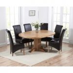 Torino Solid Oak Extending Pedestal Dining Table with Kentucky Chairs