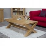 Milan Solid Oak X-Leg 4 x 2 Coffee Table