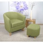 Evelyn Lime Linen Effect Tub Chair Set