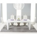 Venice 200cm White High Gloss Extending Dining Table with Hampstead Z Chairs