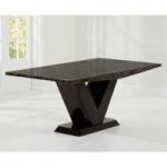 Verbier 180cm Brown V Pedestal Marble Dining Table