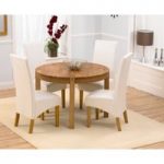 Verona 110cm Solid Oak Round Dining Table with Venezia Chairs