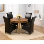 Verona 110cm Solid Oak Round Dining Table with Kentucky Chairs