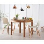 Verona 110cm Solid Oak Round Table with Nordic Wooden Leg Chairs