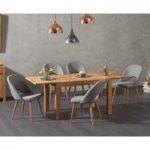 Verona 120cm Solid Oak Extending Dining Table with Halifax Fabric Chairs