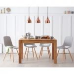Verona 120cm Solid Oak Dining Table with Nordic Wooden Leg Chairs