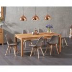 Verona 150cm Solid Oak Dining Table with Duke Faux Leather Chairs