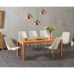 Verona 180cm Solid Oak Dining Table with Ashford Fabric Chairs