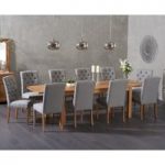 Verona 180cm Solid Oak Extending Dining Table with Claudia Fabric Chairs