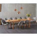 Verona 180cm Solid Oak Extending Dining Table with Halifax Fabric Chairs