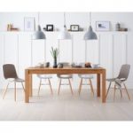 Verona 180cm Solid Oak Dining Table with Nordic Wooden Leg Chairs