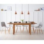 Verona 150cm Extending Solid Oak Dining Table with Nordic Wooden Leg Chairs